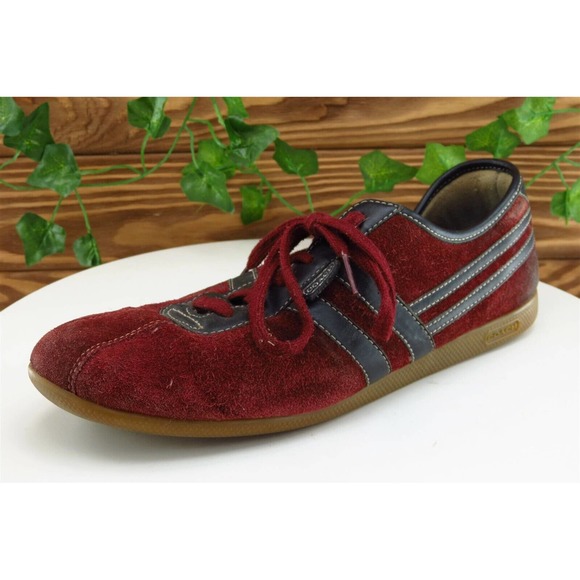 Coach‎ Shoes Size 8 M Burgundy Sneakers Leather Men - Picture 1 of 8